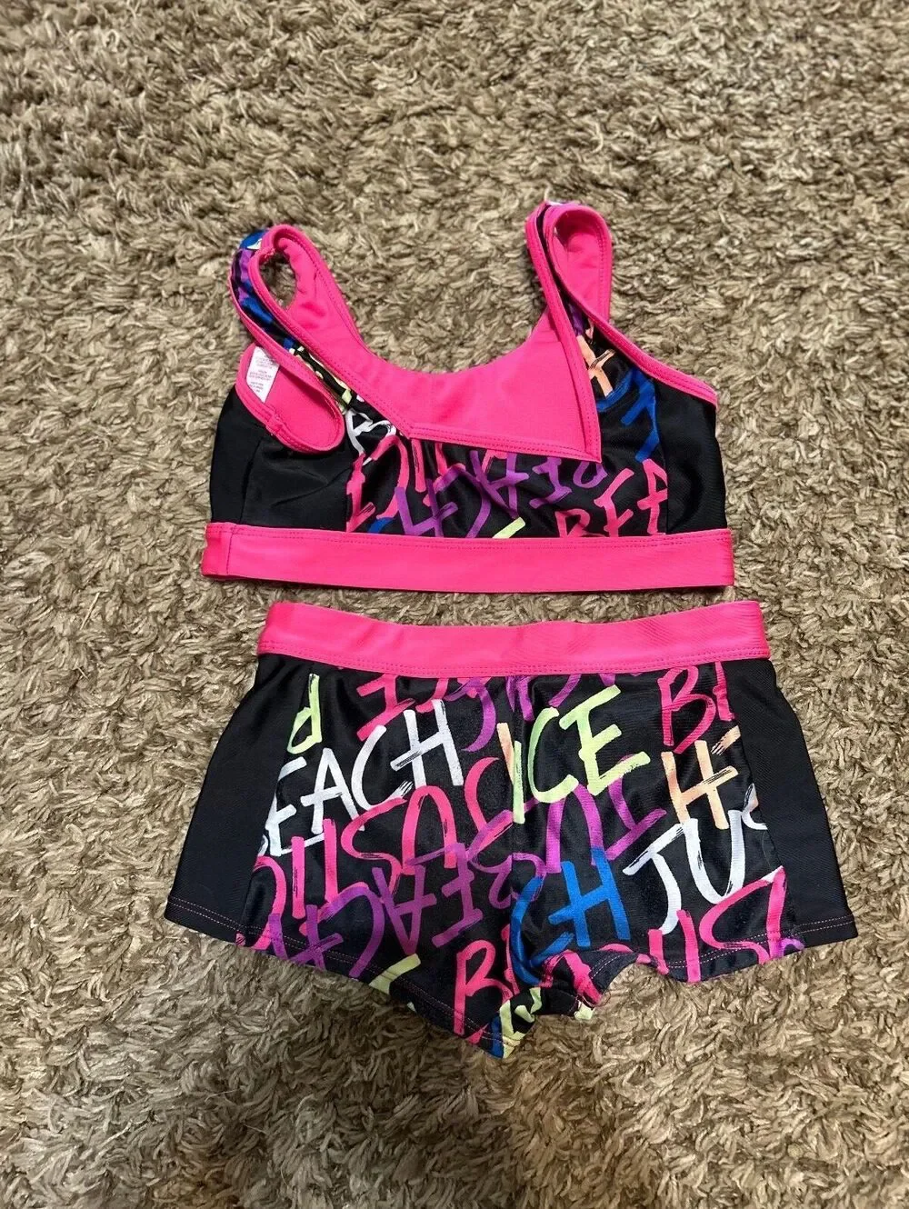 Justice Girls Two-Piece Athletic Set Size M